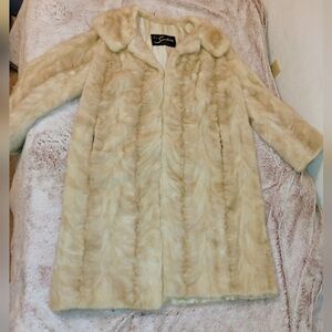 Silver fox real fur coat